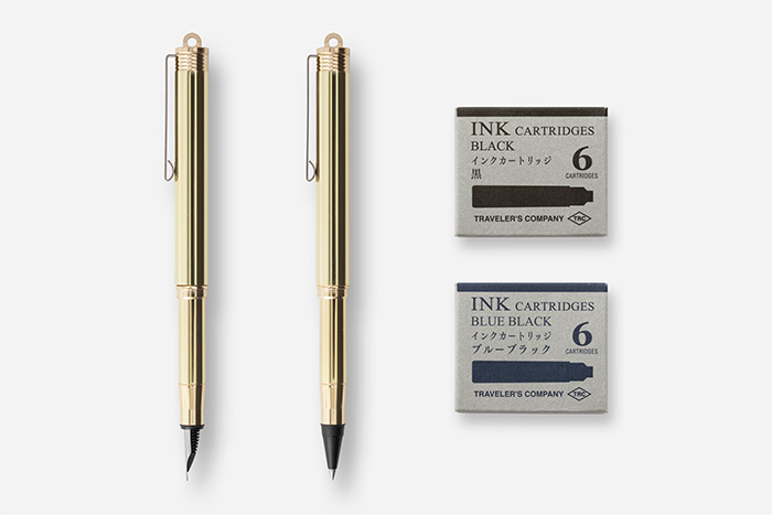 万年筆とローラーボールペンのインクカートリッジ交換方法
