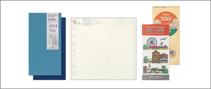 トラベラーズノート リフィル 2024 週間+メモ